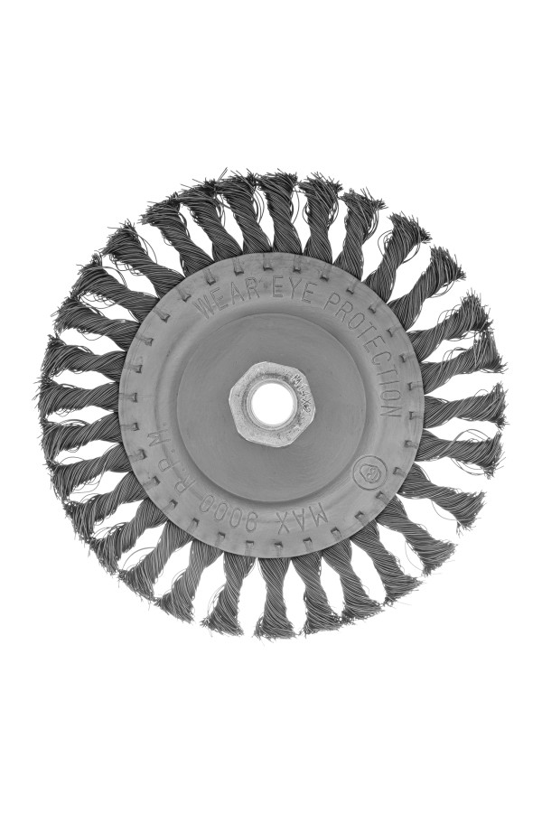 Щетка для УШМ 150 мм, М14, плоская, крученая проволока 0.35 мм Matrix