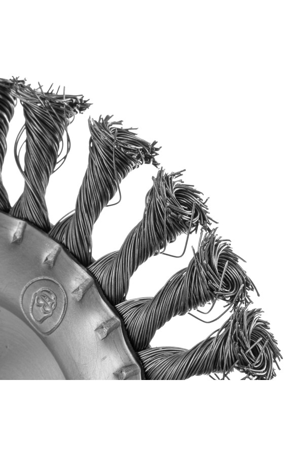 Щетка для УШМ 150 мм, М14, плоская, крученая проволока 0.35 мм Matrix