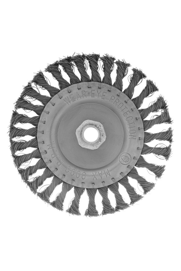 Щетка для УШМ 150 мм, М14, плоская, крученая проволока 0.35 мм Matrix