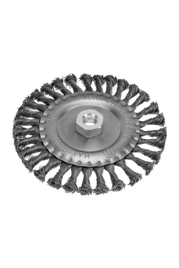 Щетка для УШМ 150 мм, М14, плоская, крученая проволока 0.35 мм Matrix