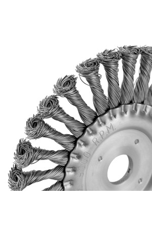 Щетка для УШМ 175 мм, посадка 22.2 мм, плоская, крученая металлическая проволока Сибртех
