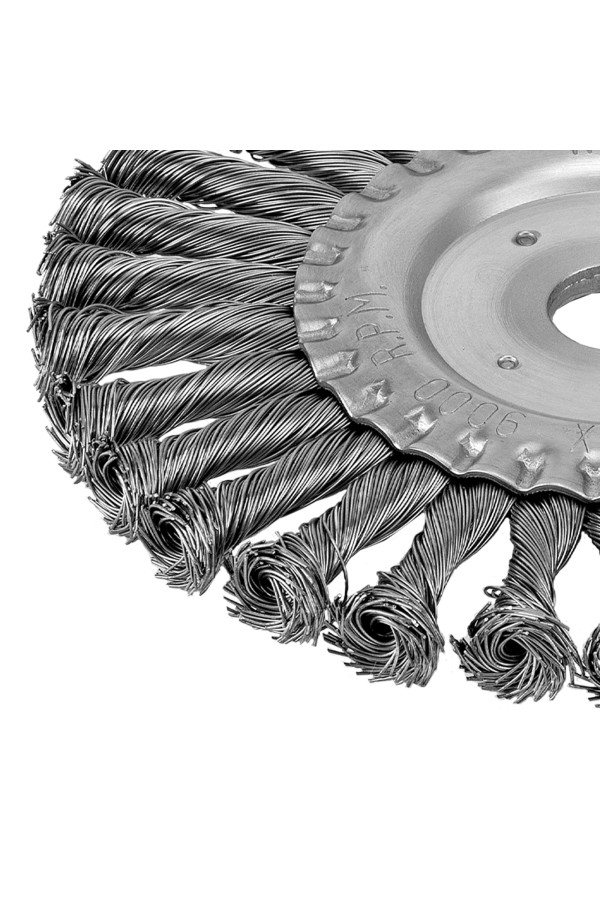 Щетка для УШМ 175 мм, посадка 22.2 мм, плоская, крученая металлическая проволока Сибртех