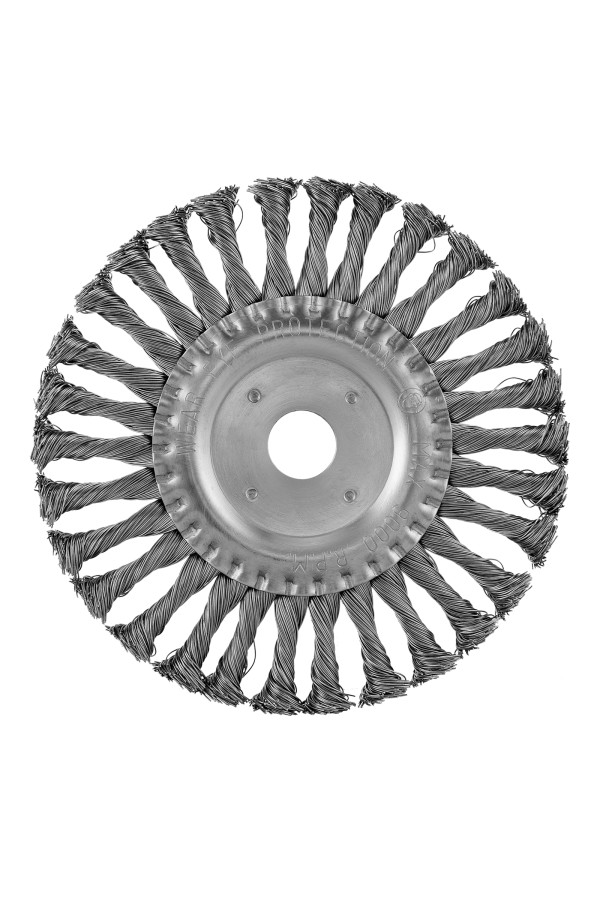 Щетка для УШМ 175 мм, посадка 22.2 мм, плоская, крученая металлическая проволока Сибртех