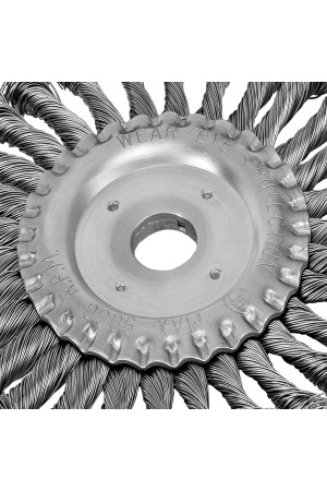 Щетка для УШМ 175 мм, посадка 22.2 мм, плоская, крученая металлическая проволока Сибртех