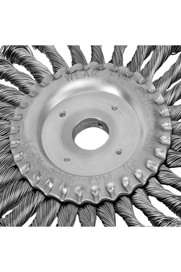 Щетка для УШМ 175 мм, посадка 22.2 мм, плоская, крученая металлическая проволока Сибртех