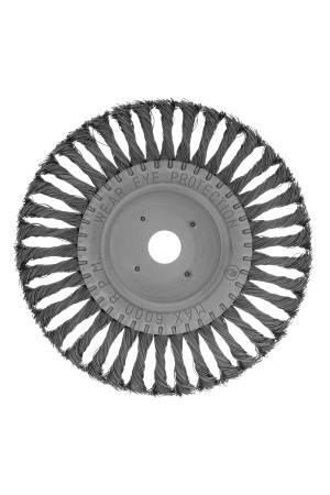 Щетка для УШМ, 200 мм, посадка 22.2 мм, плоская, крученая проволока 0.5 мм Сибртех