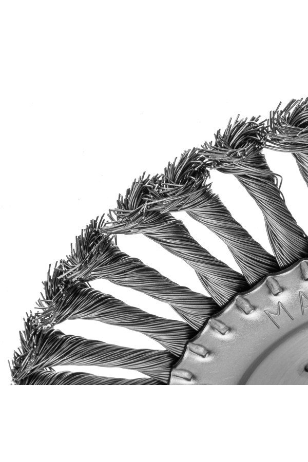 Щетка для УШМ, 200 мм, посадка 22.2 мм, плоская, крученая проволока 0.5 мм Сибртех