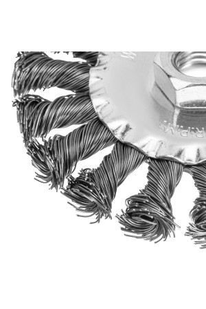 Щетка для УШМ 100 мм, М14, плоская, крученая проволока 0.5 мм Matrix