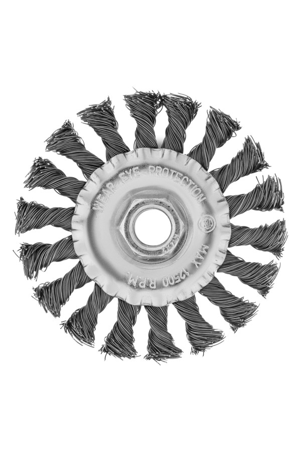 Щетка для УШМ 100 мм, М14, плоская, крученая проволока 0.5 мм Matrix