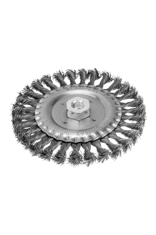 Щетка для УШМ 150 мм, М14, плоская, крученая проволока 0.5 мм Matrix