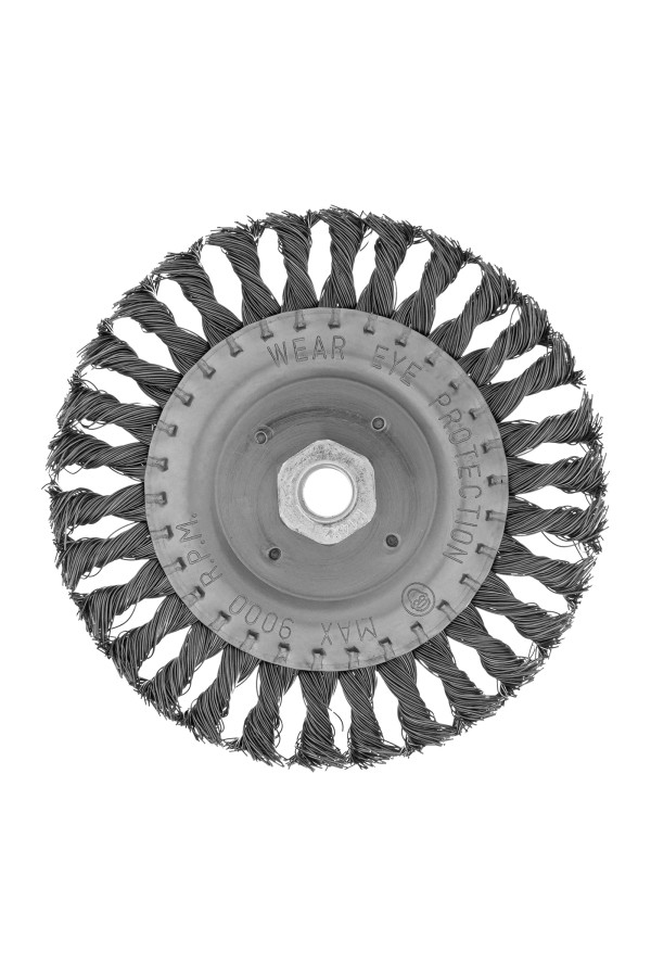 Щетка для УШМ 150 мм, М14, плоская, крученая проволока 0.5 мм Matrix