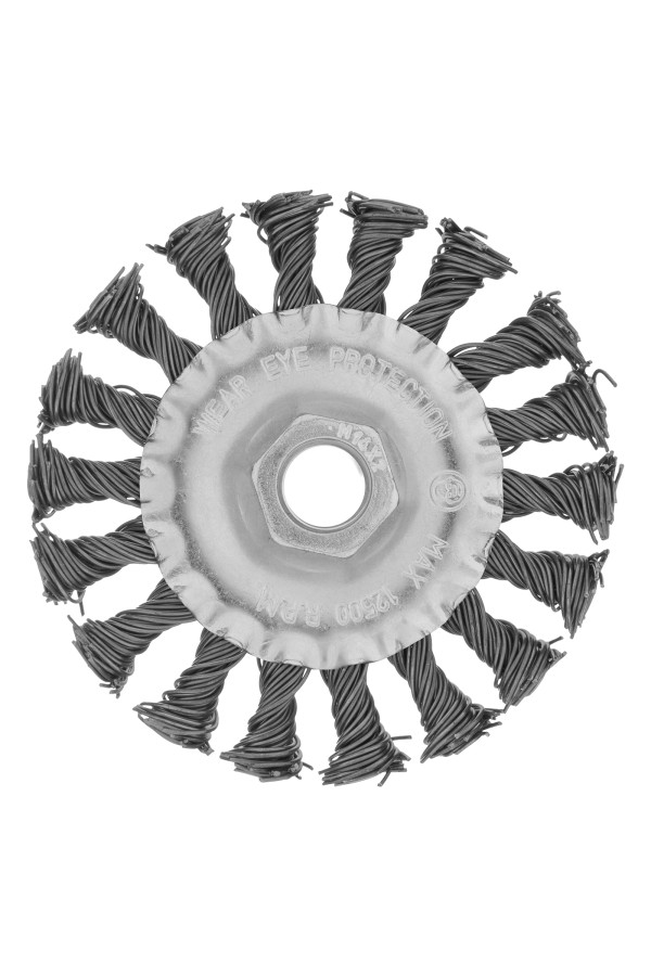 Щетка для УШМ 100 мм, М14, плоская, крученая проволока 0.8 мм Matrix