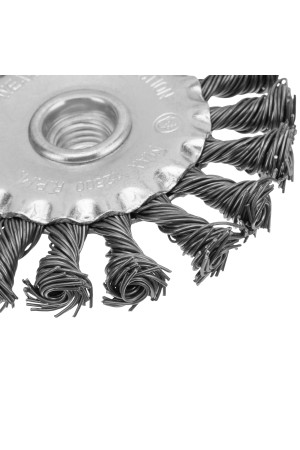 Щетка для УШМ 100 мм, М14, плоская, крученая проволока 0.8 мм Matrix