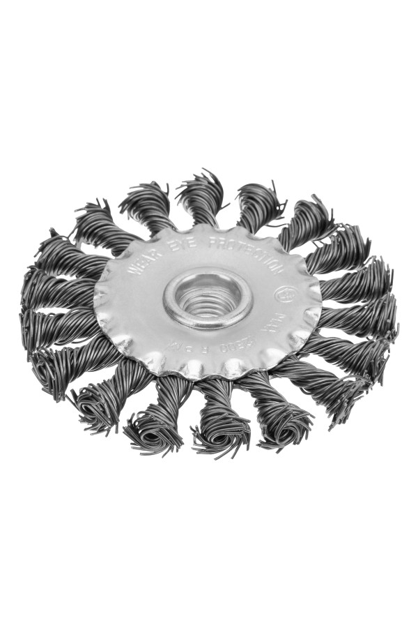 Щетка для УШМ 100 мм, М14, плоская, крученая проволока 0.8 мм Matrix