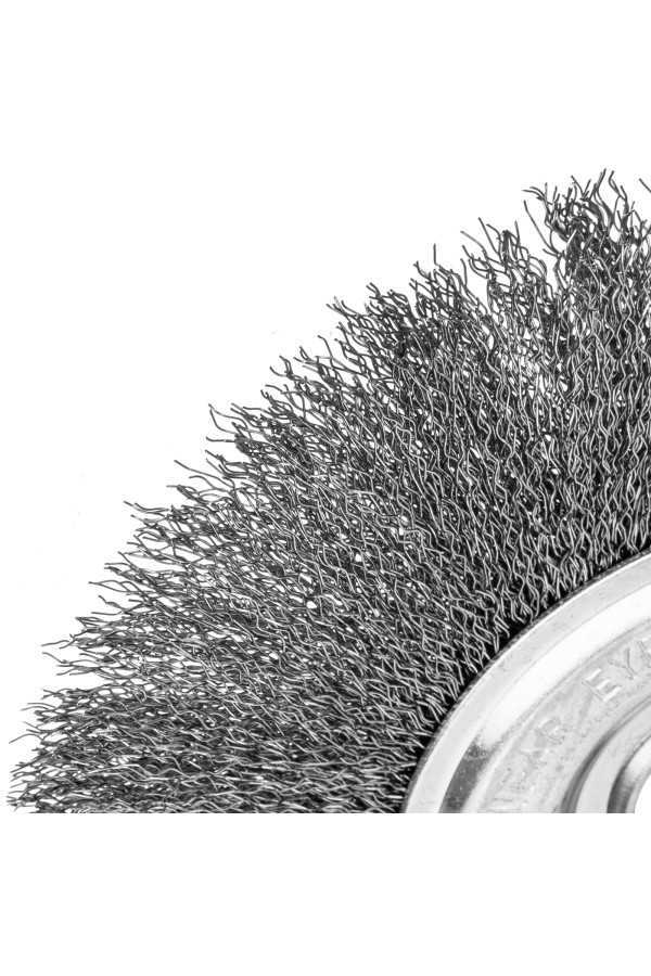 Щетка для УШМ, 175 мм, посадка 22.2 мм, плоская, витая проволока 0.3 мм Сибртех