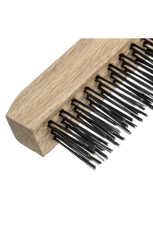 Щетка зачистная трехрядная, закаленная прямая проволока с деревянной ручкой Сибртех