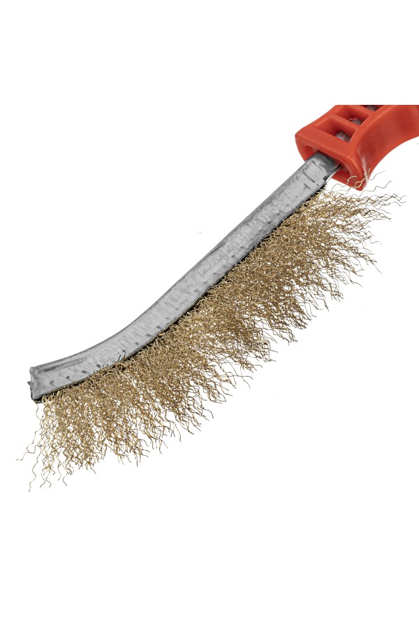 Щетка металлическая латунированная, пластиковая ручка Matrix