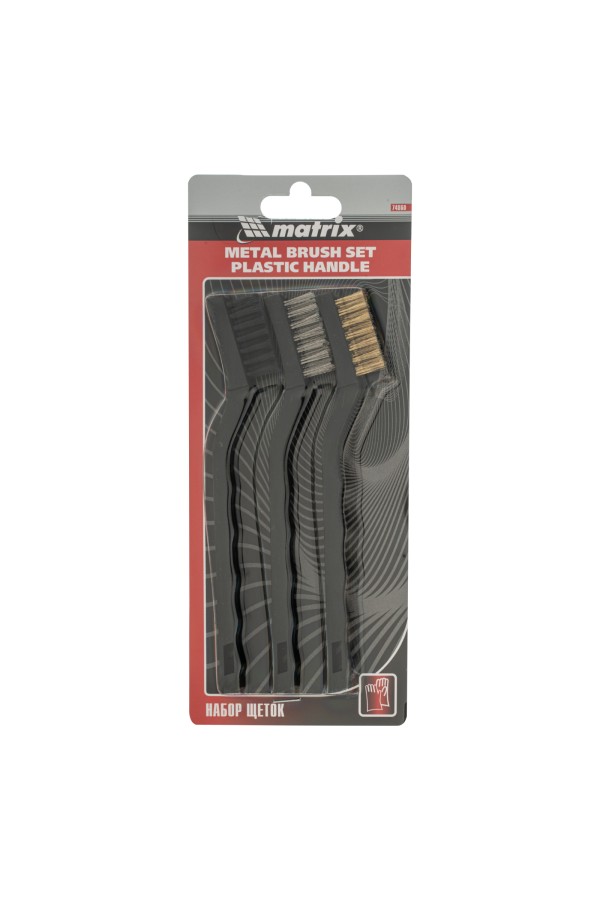 Набор щеток, 3 шт, металлические с пластмассовой ручкой, малые Matrix