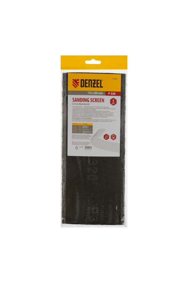 Сетка абразивная, P 320, 115 х 280 мм, 5 шт Denzel