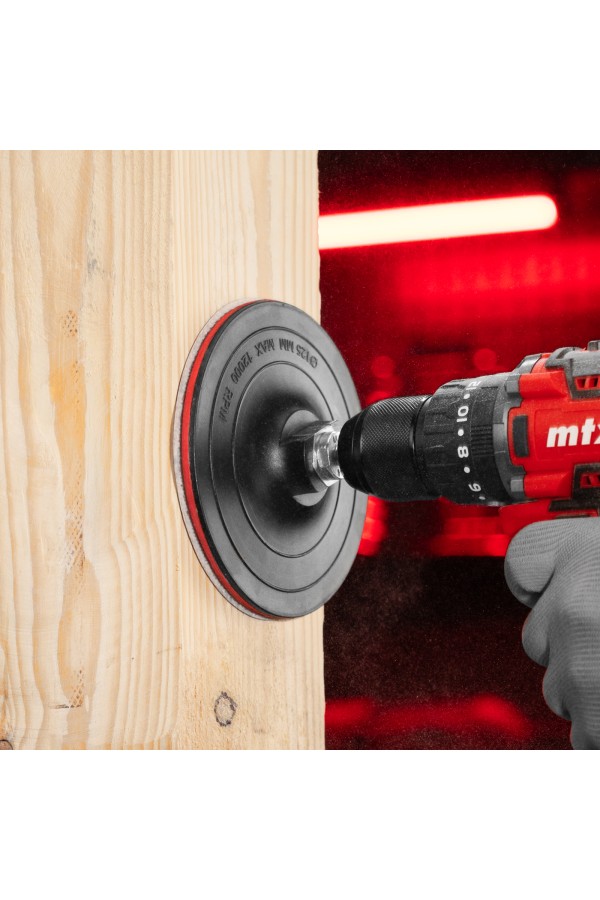 Насадка для дрели и УШМ с липучкой, 125 мм, твердая Matrix