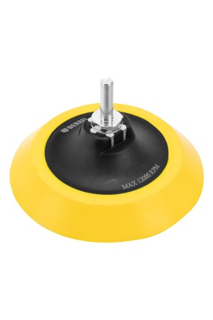 Тарелка опорная для дрели и УШМ с липучкой, 125 мм, мягкая, с адаптером c М14 на d8 Denzel