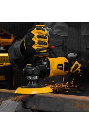 Тарелка опорная для дрели и УШМ с липучкой, 150 мм, мягкая, с адаптером c М14 на d8 Denzel