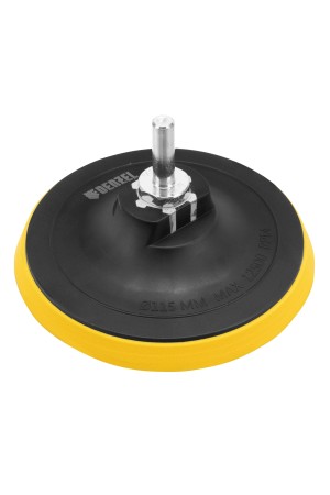 Тарелка опорная для дрели и УШМ с липучкой, 115 мм, стандартная, с адаптером c М14 на d8 Denzel