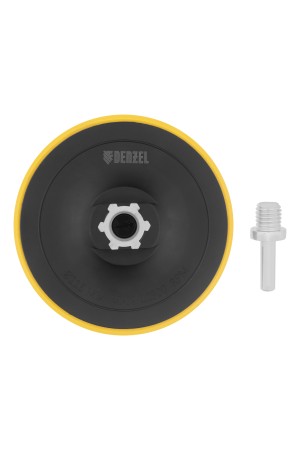 Тарелка опорная для дрели и УШМ с липучкой, 115 мм, стандартная, с адаптером c М14 на d8 Denzel