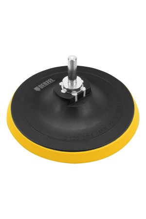 Тарелка опорная для дрели и УШМ с липучкой, 125 мм, стандартная, с адаптером c М14 на d8 Denzel