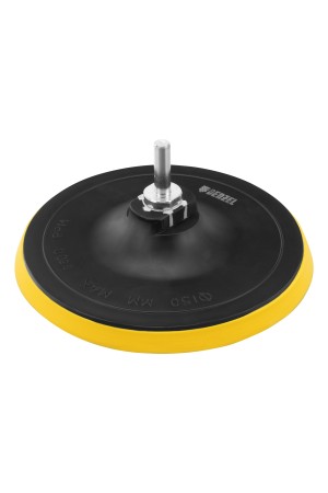 Тарелка опорная для дрели и УШМ с липучкой, 150 мм, стандартная, с адаптером c М14 на d8 Denzel