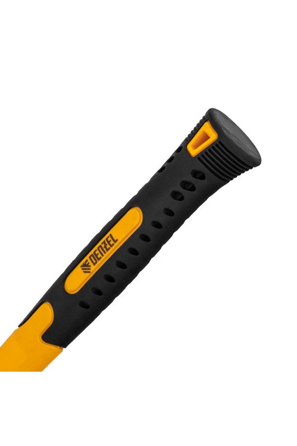 Киянка резиновая, 16 oz, черно-белая резина, фибергласовая рукоятка Denzel