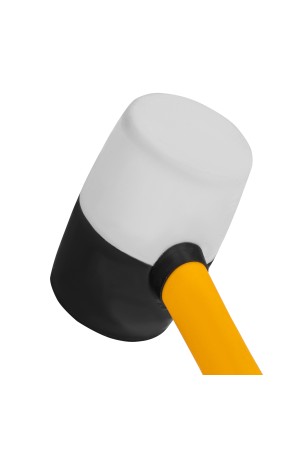 Киянка резиновая, 16 oz, черно-белая резина, фибергласовая рукоятка// Denzel