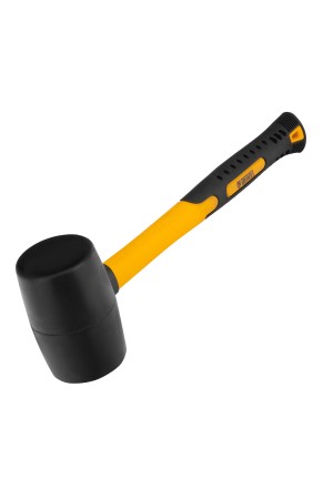 Киянка резиновая, 16 oz, черная резина, фибергласовая рукоятка// Denzel