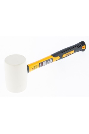 Киянка резиновая, 16 oz, белая резина, фибергласовая рукоятка// Denzel