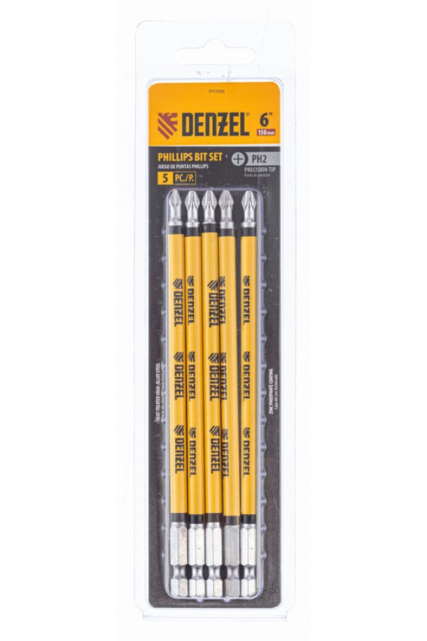 Набор бит, PH2x150 мм, 5 шт. Denzel
