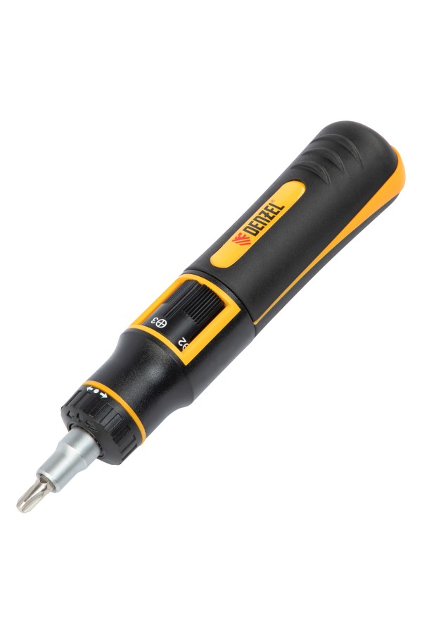 Отвертка реверсивная с револьверным механизмом, 11 шт, сталь S2  Denzel