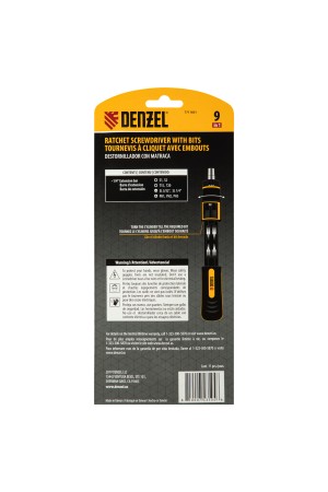 Отвертка реверсивная с револьверным механизмом, 11 шт, сталь S2  // Denzel