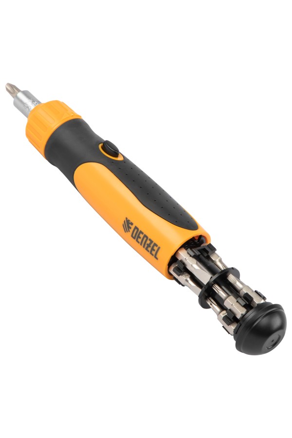 Отвертка реверсивная, механизм SmartPush 12 шт, S2 Denzel