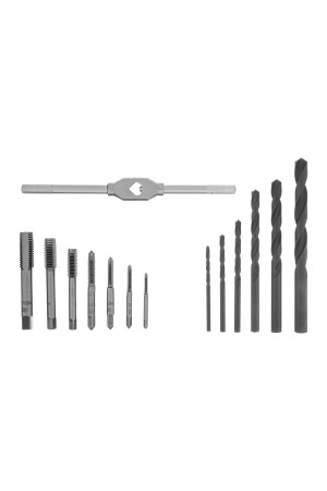 Набор сверл 2.5-10.2, метчиков М3-М12, 15 предметов Сибртех