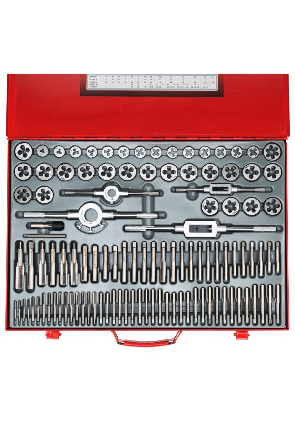 Набор метчиков и плашек М2-М18, 110 шт, металлический кейс Matrix