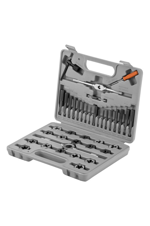 Набор метчиков и плашек М3-М12, плашко-метчикодержатель, 40 предметов, пластиковый бокс Sparta