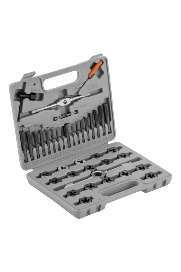 Набор метчиков и плашек М3-М12, плашко-метчикодержатель, 40 предметов, пластиковый бокс Sparta