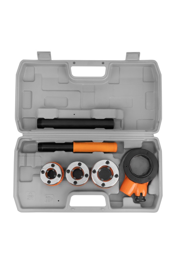 Набор клуппов 1/2-3/4-1, плашкодержатель с трещоткой, 6 предметов Sparta