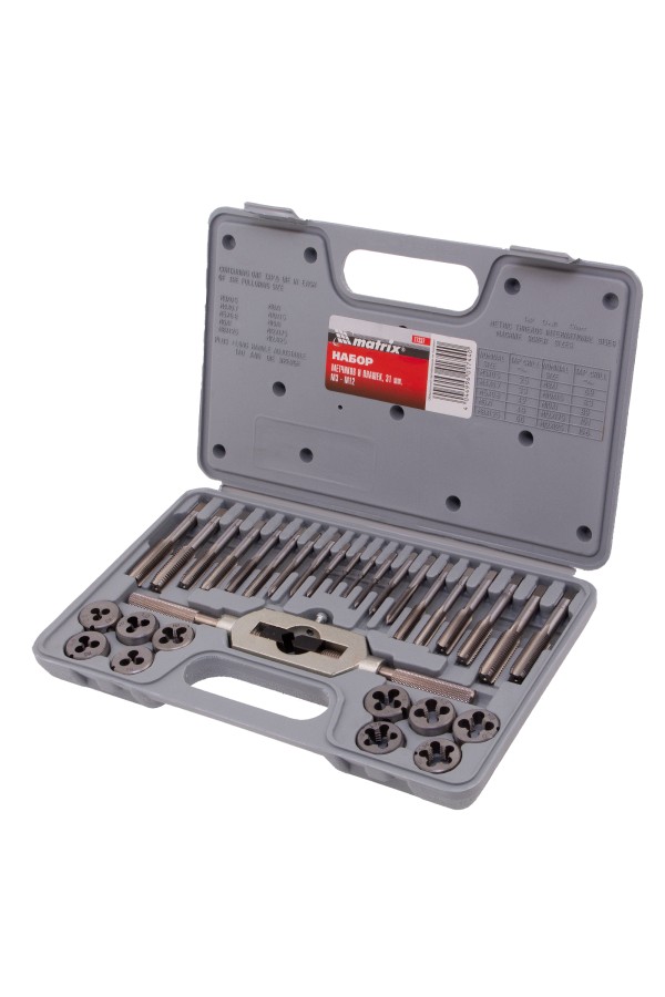 Набор метчиков и плашек М3-М12, 31 предмет Matrix