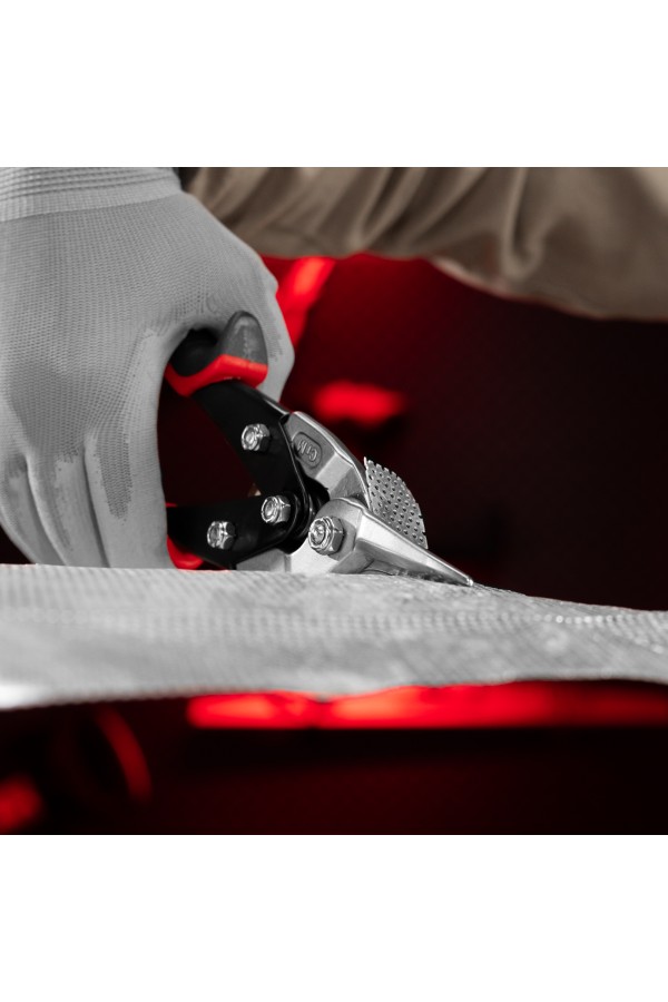 Ножницы по металлу, 250 мм, прямой рез, сталь CRMO, двухкомпонентные рукоятки, PRO Matrix