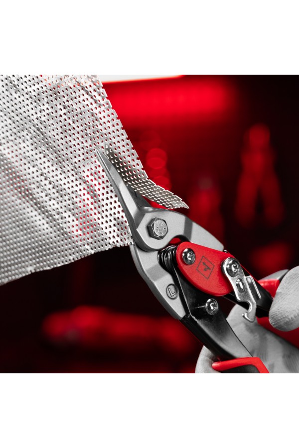 Ножницы по металлу, 250 мм, левый рез, сталь CRMO, двухкомпонентные рукоятки, PRO Matrix