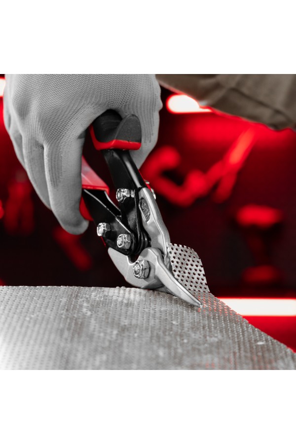 Ножницы по металлу, 250 мм, левый рез, сталь CRMO, двухкомпонентные рукоятки, PRO Matrix