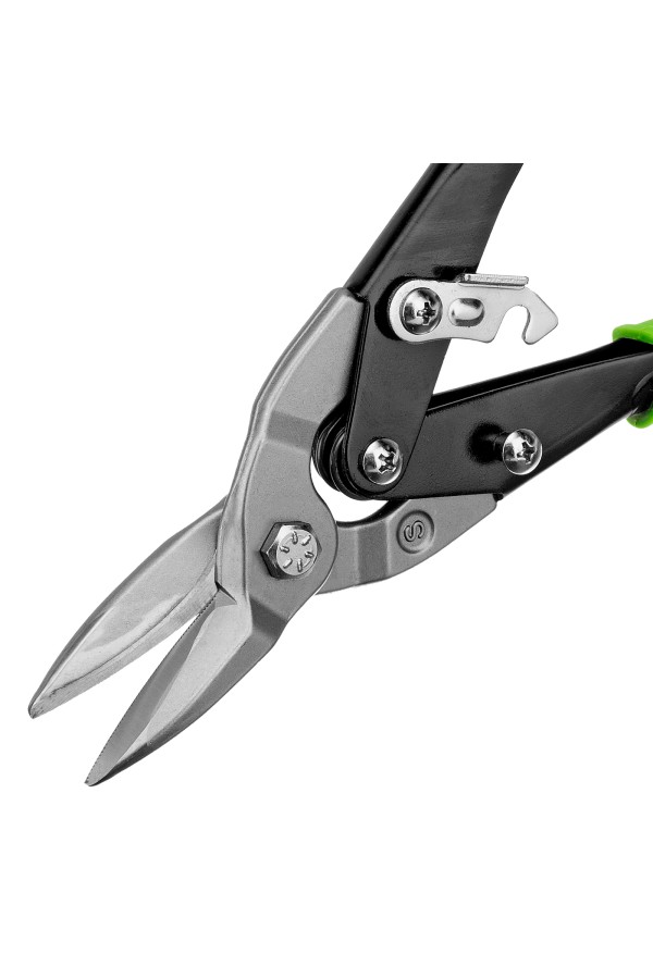 Ножницы по металлу, 250 мм, прямой рез, сталь С55, двухкомпонентные рукоятки СИБРТЕХ