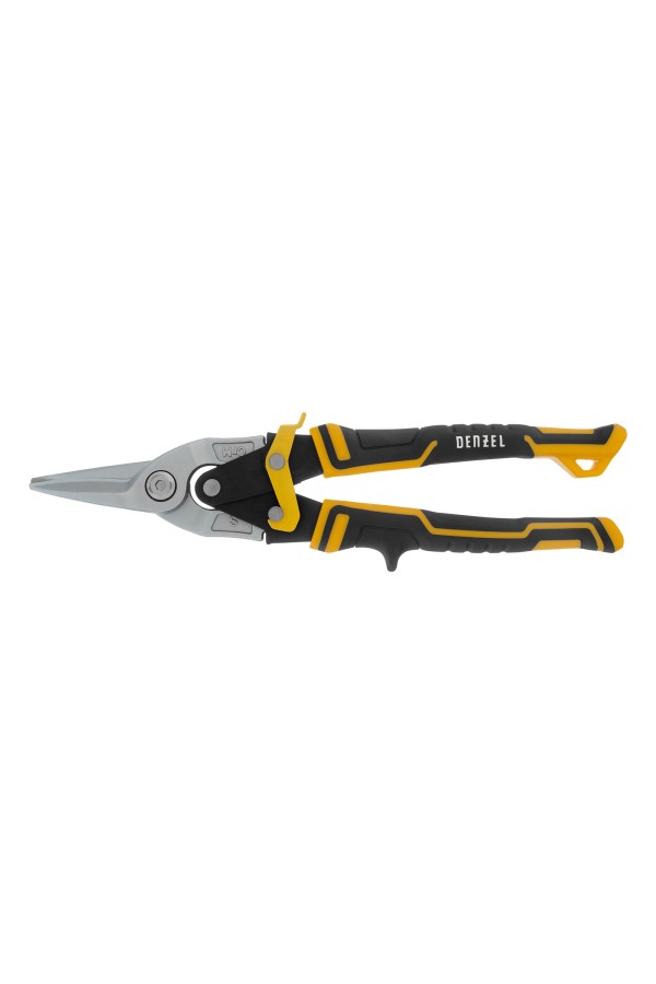 Ножницы по металлу, 270 мм, прямой рез, сталь-CrMo, трехкомпонентные рукоятки Denzel