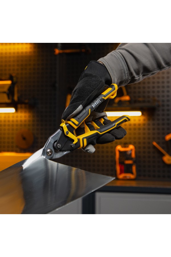 Ножницы по металлу, 270 мм, прямой рез, сталь-CrMo, трехкомпонентные рукоятки Denzel